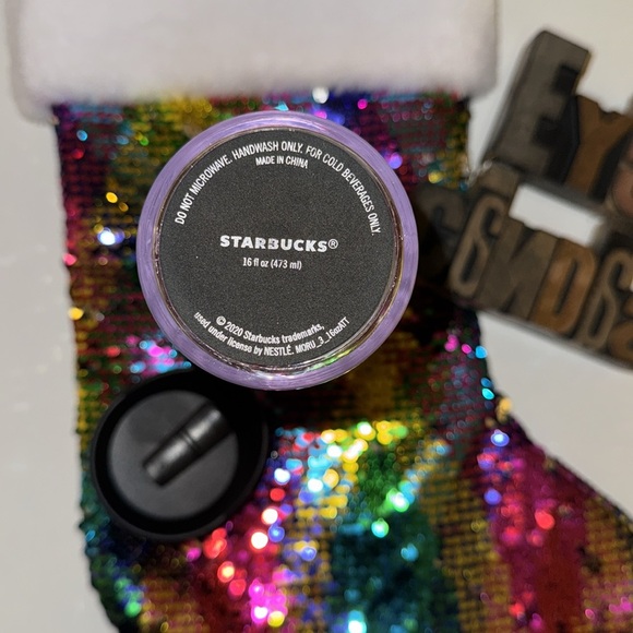 🆕🧜‍♀️STARBUCKS 2020 Holiday Red Glitter 16 oz. Holiday Insulated Travel Tumbler - Picture 6 of 8